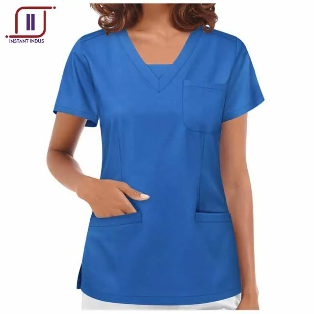 Wholesale Short Sleeve Shirts Medical Designs Cherokee Jogger Plus Size White Hospital Nursing Scrubs Tops Nurse Uniform OEM