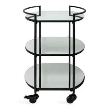 Утилита подвижный цвета: золотистый, серебристый 2 яруса Железный & Стекло тележки для волочения для бар стойка под корзины для хранения с колесами