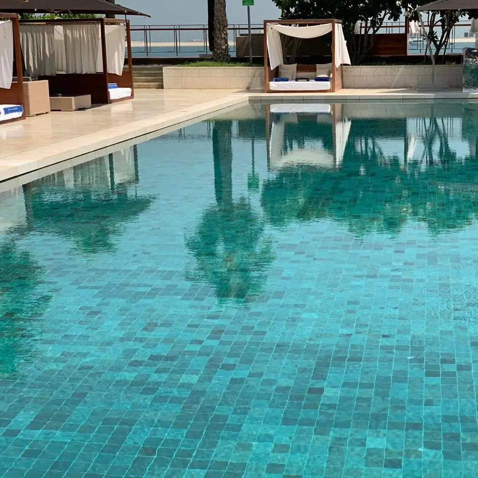 1st Grade of Bali Green Stone: Green Sukabumi Stone for swimming pool tiles 10x10x1 green tiles natural stone anti-slip