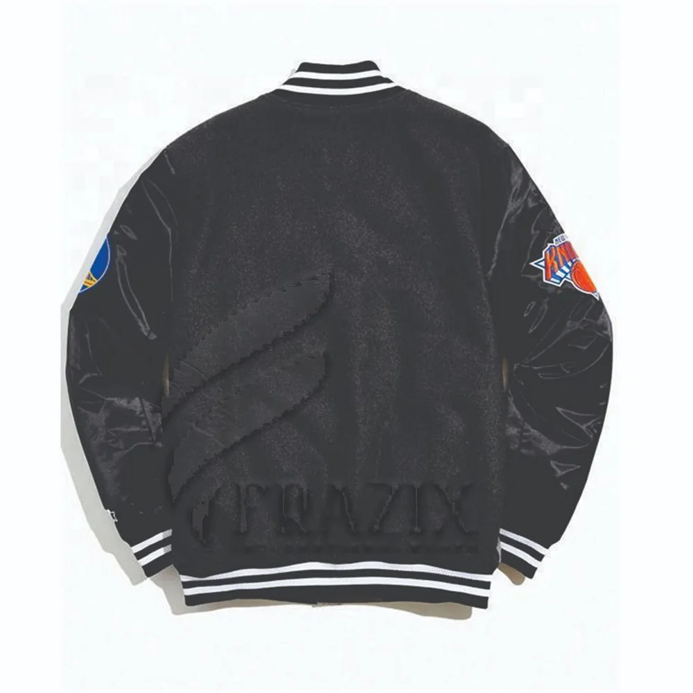 leather shoulder sleeve baseball flight letterman varsity jacket for men