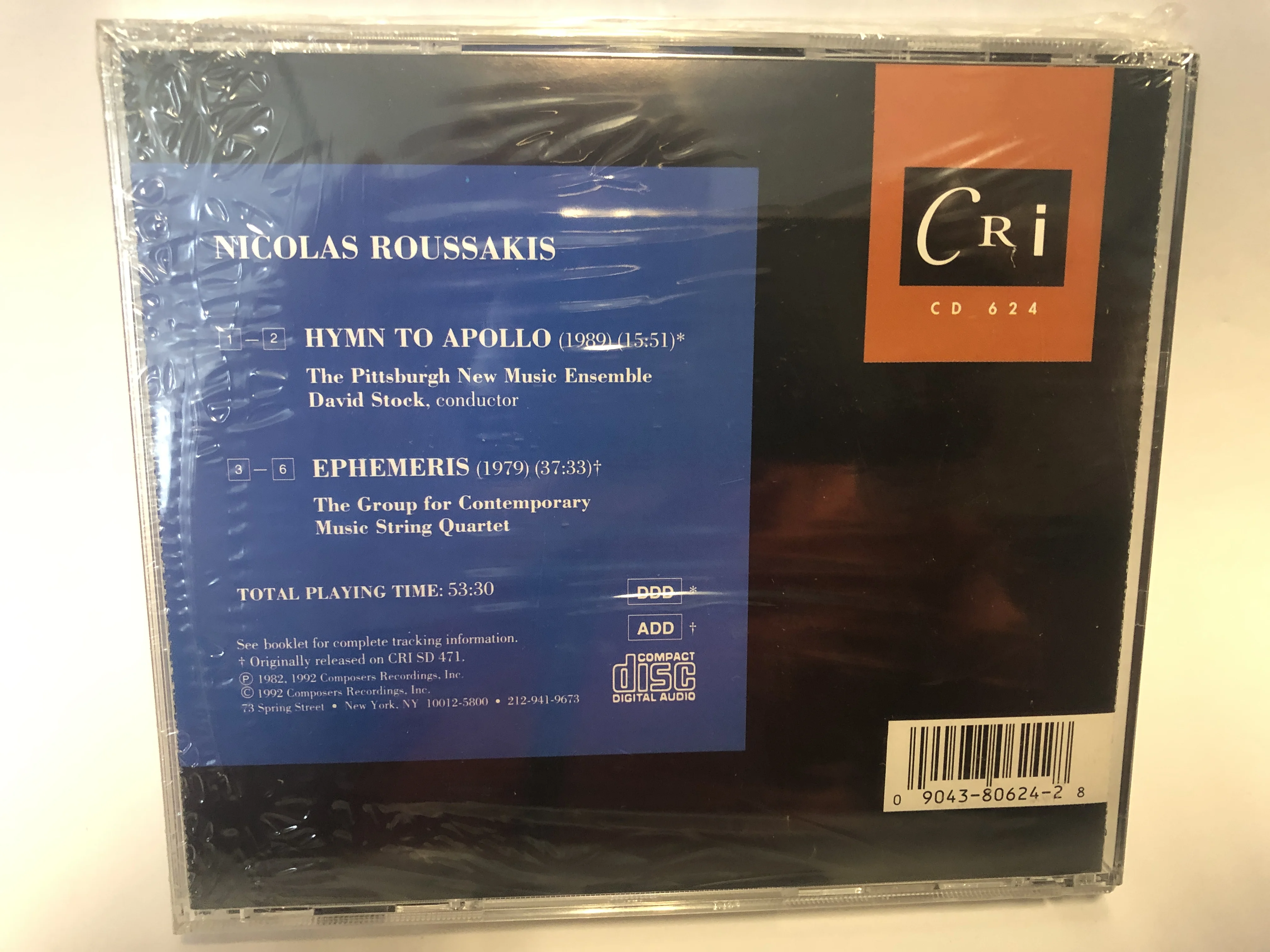 CD-музыкальный список руссакиса, ефемеры; Hymn-Apollo от CRI