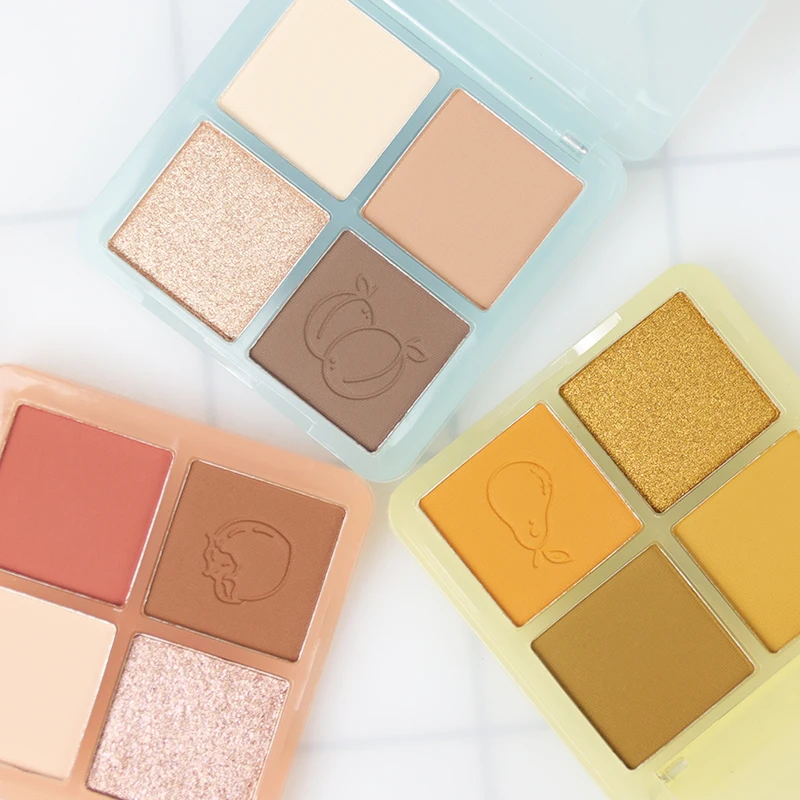 Vegan Eyeshadow Private Label Glitter Eyeshadow 4 Colors Shimmer Makeup Eyeshadow Palette Custom