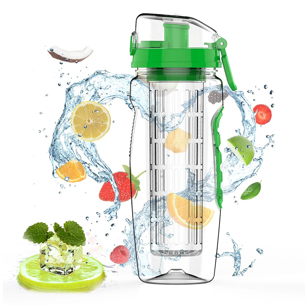2024 BPA Free Juicer Water Bottle With Infuser Fruit Tritan Water Bottle Drinking Shaker Cup Bottles