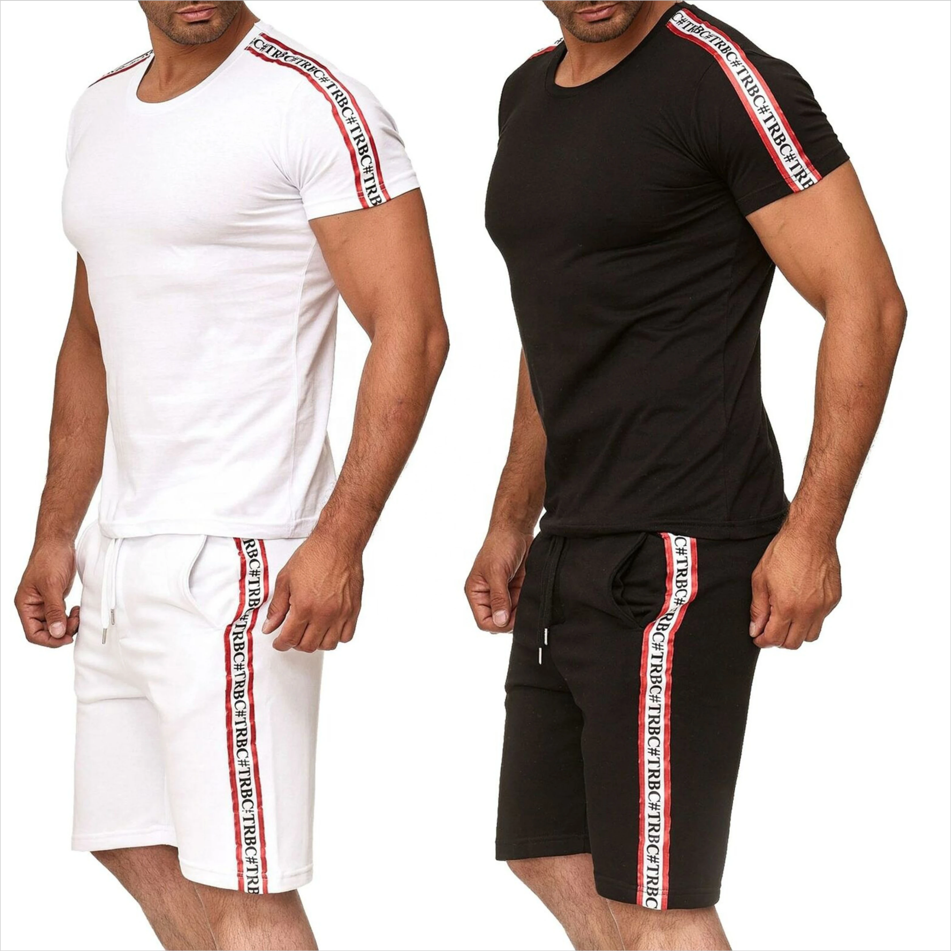 Custom Logo Summer Sportswear Shirt And Shorts Set For Men Cotton Running Custom Men Short Set 2021 design Wholesale