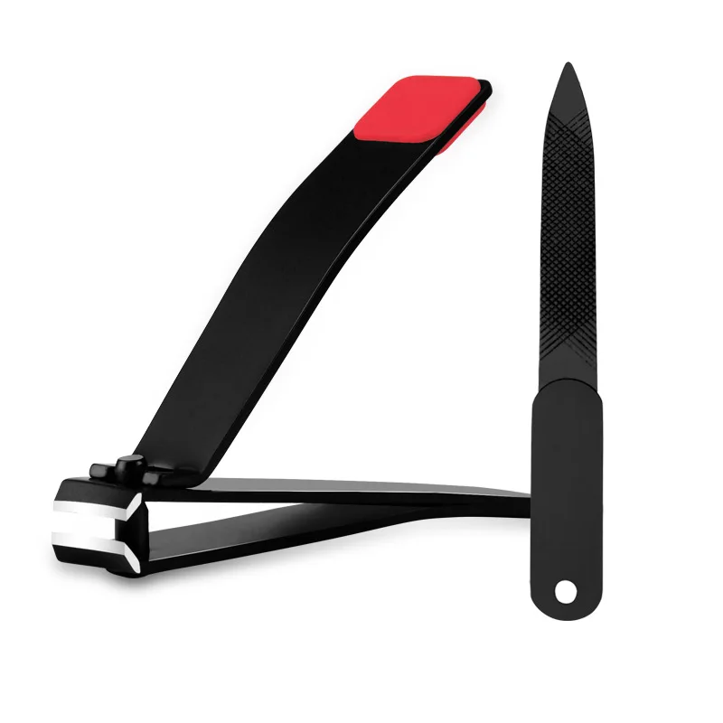 black stainless steel nail clipper nail file in paper case for men and girls