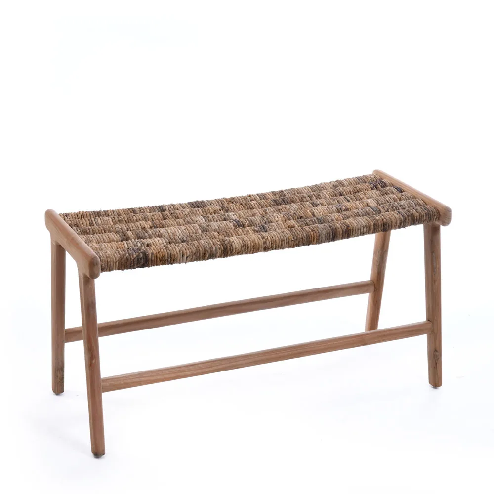 Kuning Murni Eco-Friendly Wooden Bench From Banana Leaf Natural Rustic Wooden Rectangular For Living Room