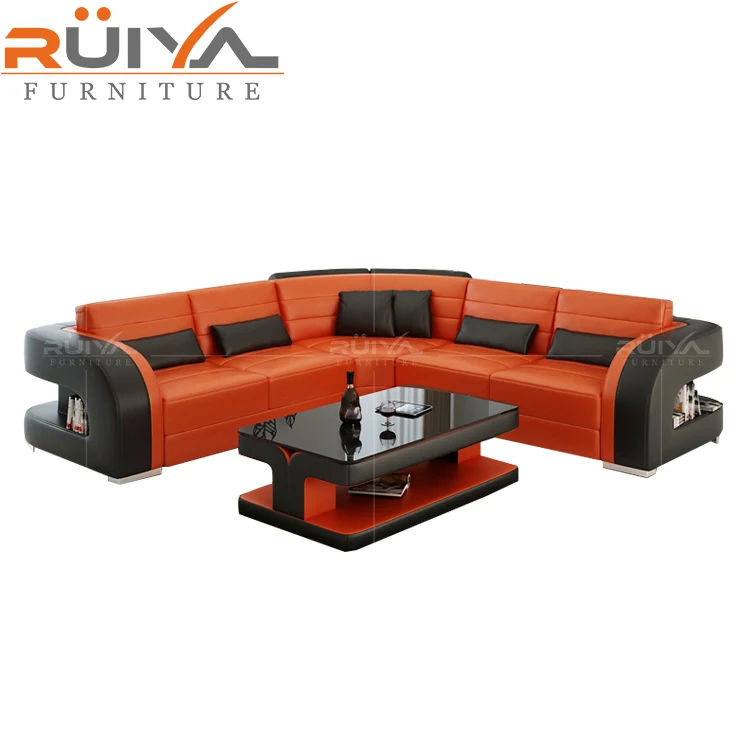 Office sofa set Home Furniture L shape new design genuine 5 seater leather sofa
