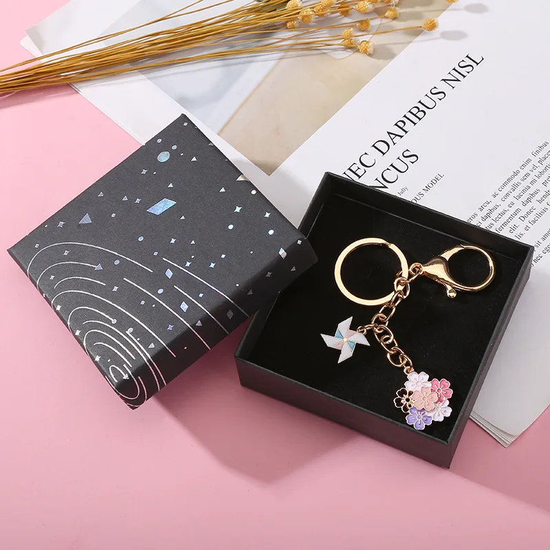 2022 Wholesale Custom Fashion Cute Animal Metal Enamel Key Ring Key Chain Keyring Holder Bow Tie Pink Flower Cat Rabbit Keychain