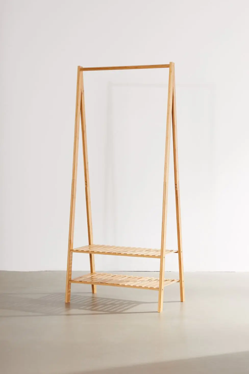 Multifunctional Wooden Shoe Rack Display Storage Shelf Bamboo Garment Clothes Hanging Rack Stand