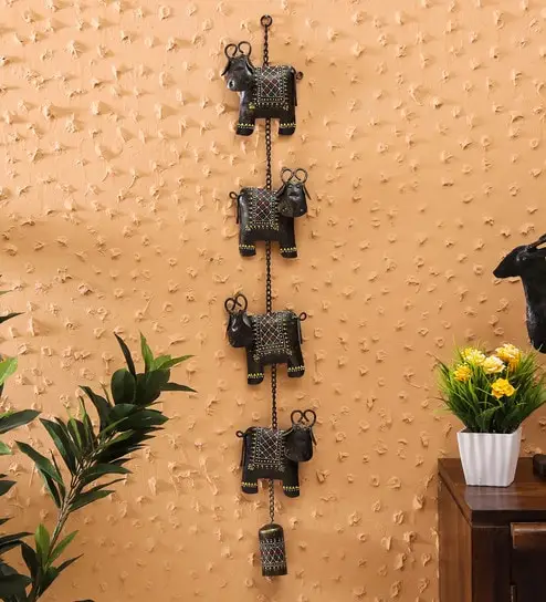 Hot seller antique COW BELL Hanging for decoration hanging 3d modern home decorative metal art wall decor eco friendly color