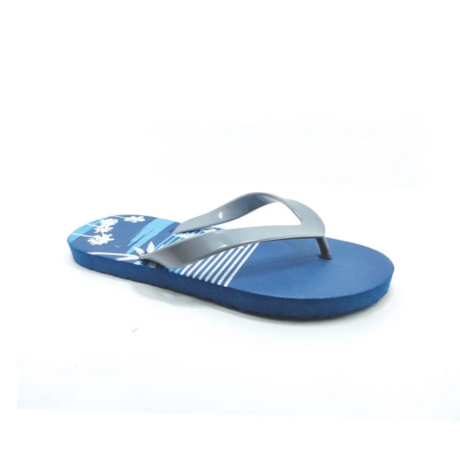 Beautiful slim line design in navy blue color eva sole for men flip flops slippers grey PVC strap for casual outdoor beach
