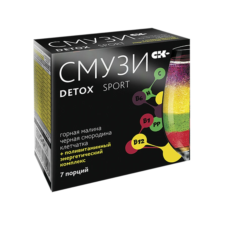  Лечебная добавка коктейль для мгновенных напитков Prebiotic «Detox Sport» очищения и похудения с