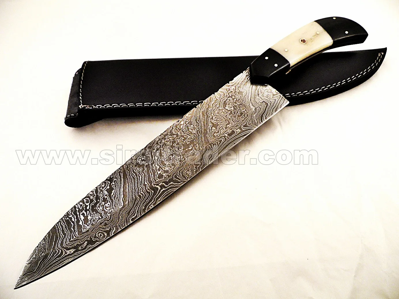 Профессиональные Кухонные Ножи ручной работы из дамасской стали кованые ножи с фиксированным лезвием ручка шеф-повара материал костяной и мозаика 10