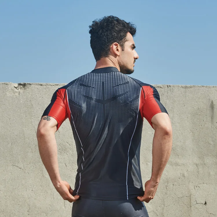Wholesale OEM Short Sleeve Spf Shirt Sun UV Protection Rash Guard for Men Custom Short Sleeve Rash Guard