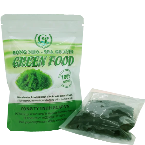 Зеленый пищевой сушеный соленый морской виноград/Coccoloba Uvifera/зеленая икра-100 граммов с молнией из Вьетнама