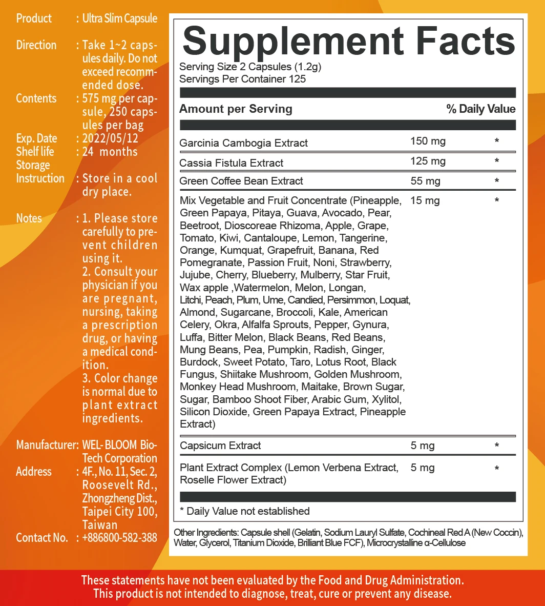 Super Fiber Fat Burning  Weight Loss Slimming Capsule