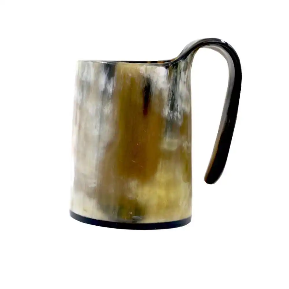 Shiny Polished Buffalo Horn Mugs Drinking Horns Glasses from India Viking Horn Mug Tankard Wholesaler from India