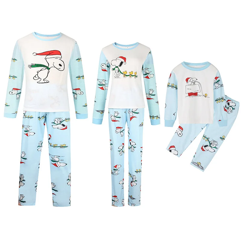 Family Matching Clothes Sets Custom Little elk printing Christmas Pajamas Home Suits