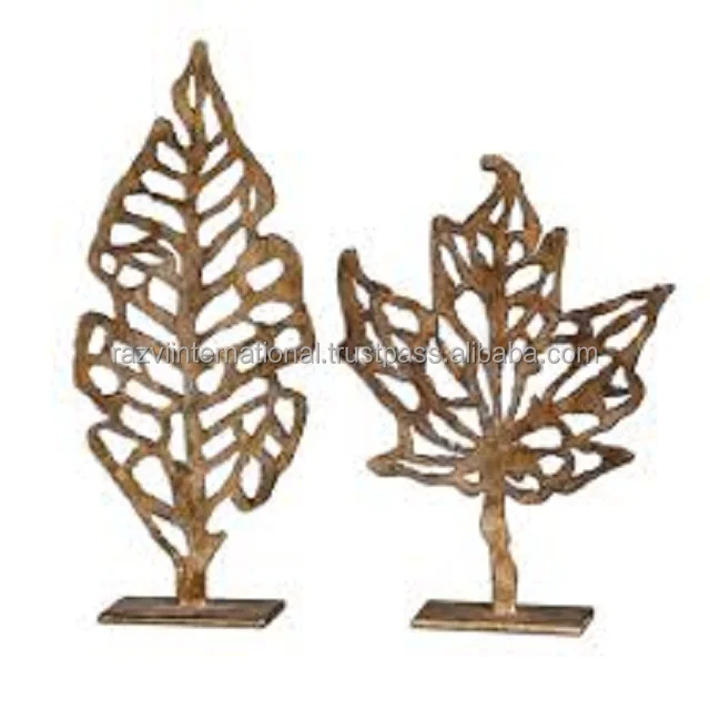 Leaf Sculpture Metal Aluminium Marble base Outdoor Latest Design
