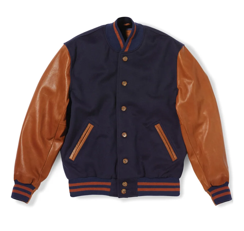 Custom Embroidered Man Winter Letterman Jacket Sports Varsity Jacket For Safety