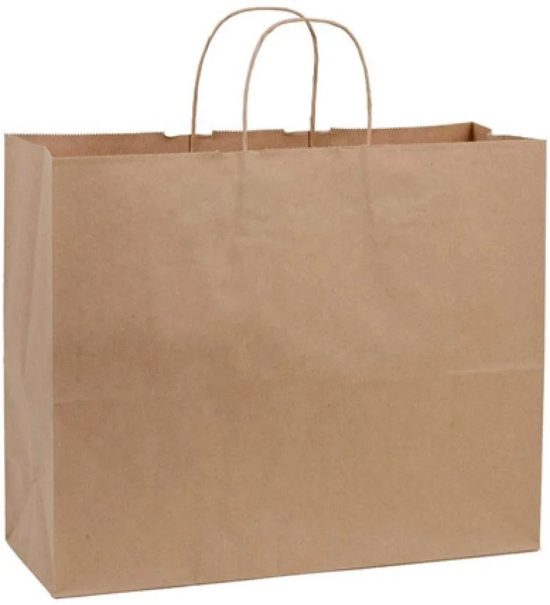 Natural Kraft Paper Bag With Twisted Handles Brown Wholesale Paper Bags Custom Size Paper Grocery Bags for Shopping