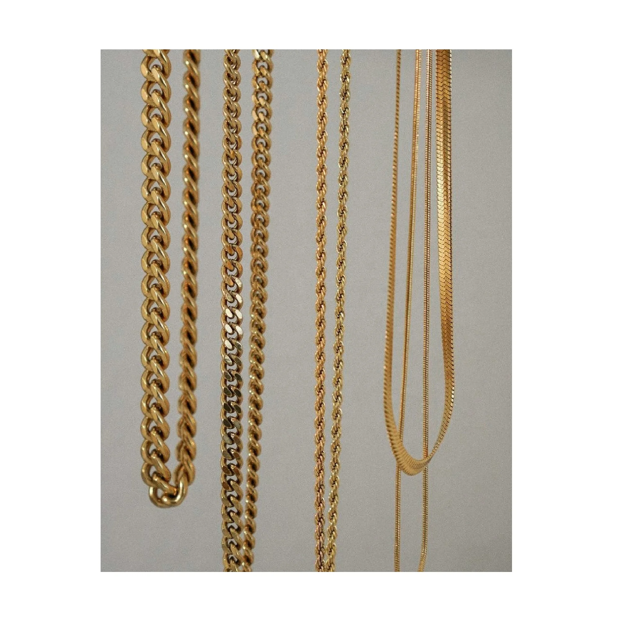 Thick Cuban Link Chain Chunky Miami Double Layered Snake Choker Stainless Steel 18K Gold IP Plated Necklace