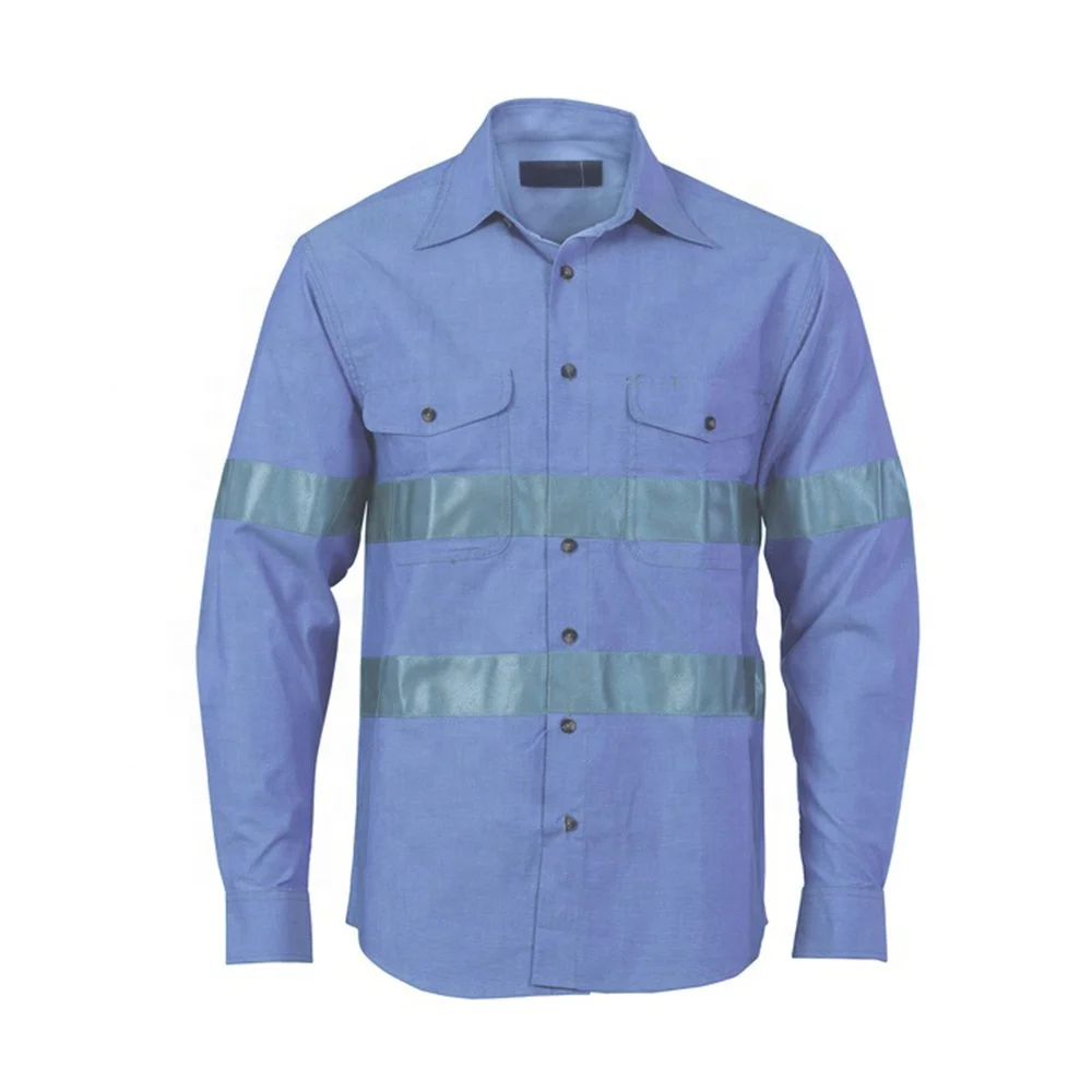 Work Shirt 100% Cotton Fire Retardant Men High Quality Customized Working Shirt