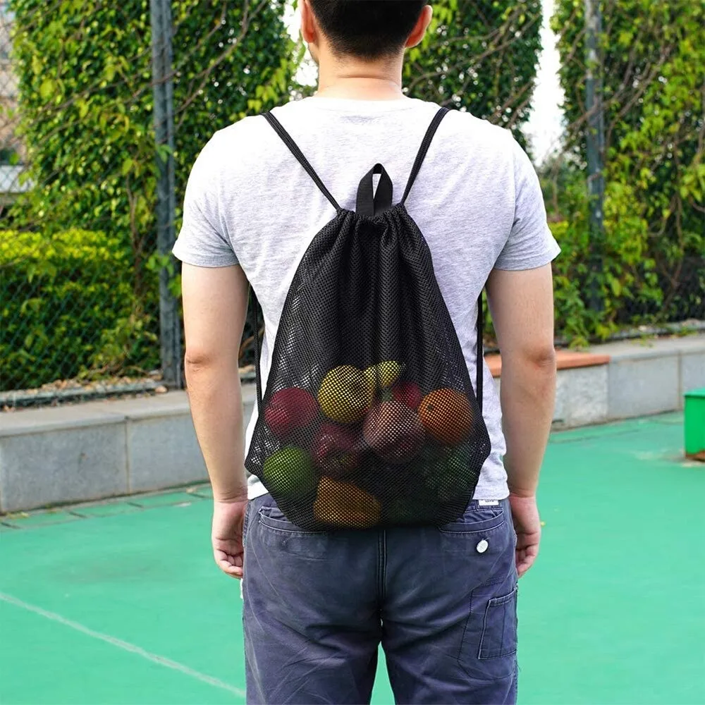 Washable Bag Heavy Duty Mesh Drawstring Bag, Sport Equipment Storage Bag for Beach, Swimming Washing Bag