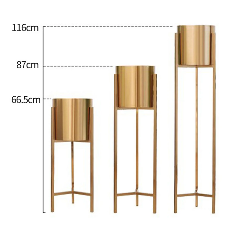 Mid-Century Metal Electroplate Golden Modern Display Indoor and Outdoor Flower Plant Stand Flower Pots Planter Stand