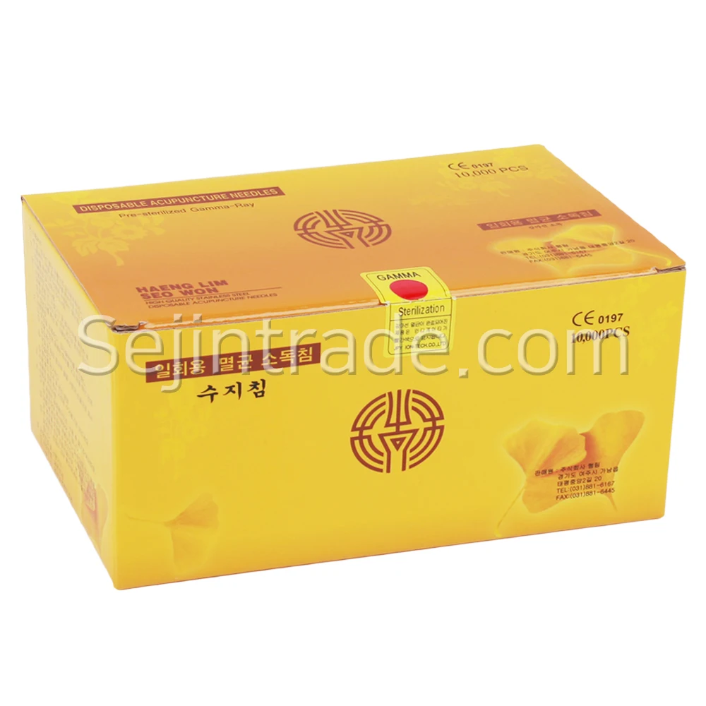 
16x7mm HAENGLIM Stainless Steel Korea Hand Acupuncture Needles, Disposable Sterile Sujok Needle, Pouch Package (10,000 PCS/BOX) 