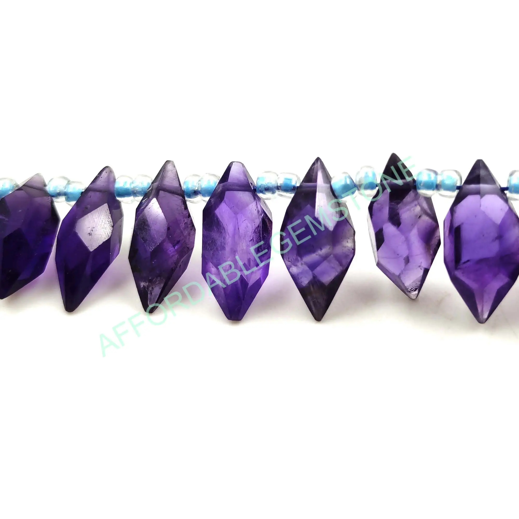 Натуральный Аметист двойной острый карандаш в форме камня сверху просверленного граненые драгоценные камни натуральный аметист ювелирные украшения бусины