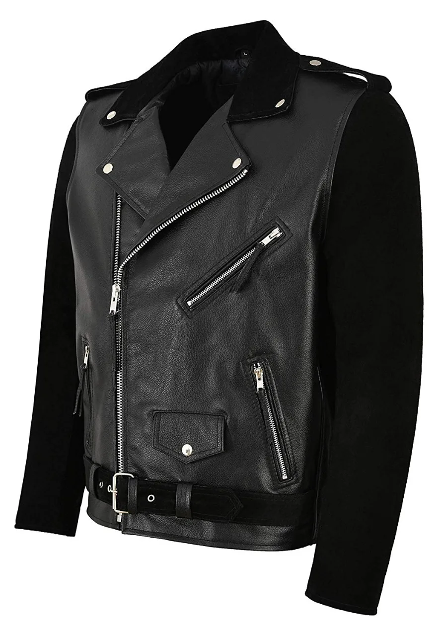 2022 Men Brown Cow Hide Leather Distressed Jacket Customized Logo And Color Best Quality