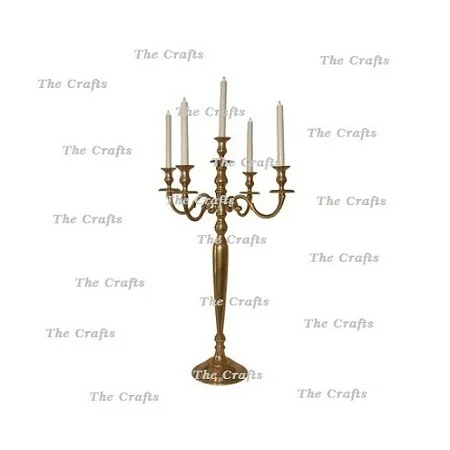 Подсвечник золотого цвета из металла и кристаллов набор канделябров трех разных размеров для свадебного использования