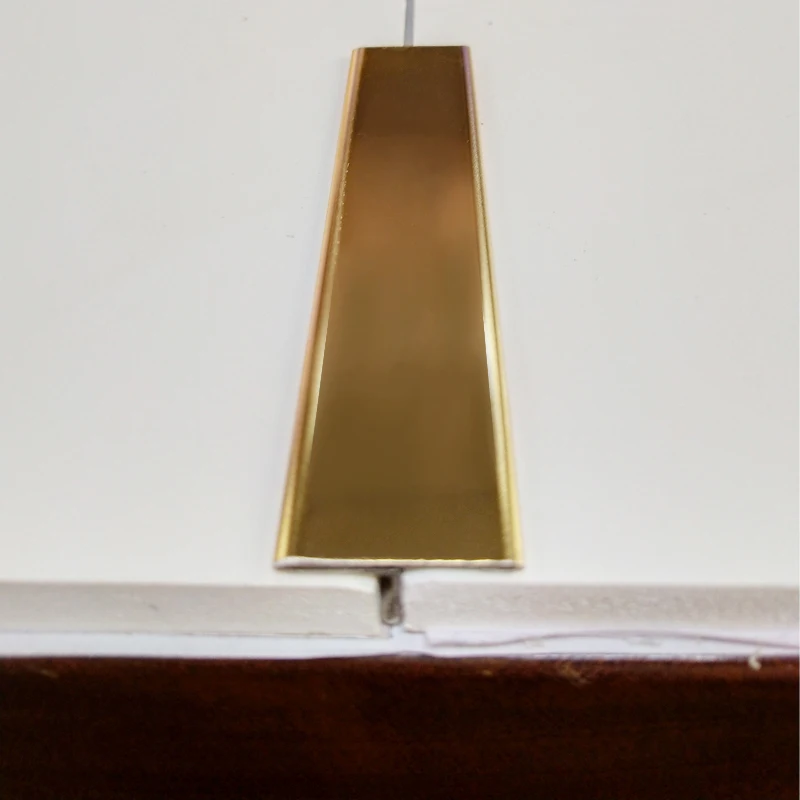 Brass Metal Strip 12.5mm 15mm  25mm OEM Logo Customized brushed  Marble Edge Trim  T Shape Stainless Steel Tile Trim