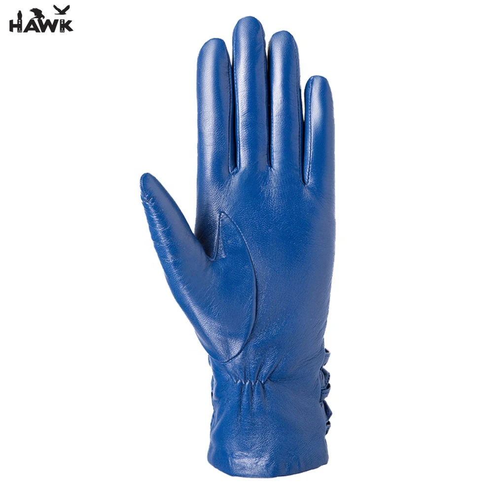 Spring 2021 New Fashion Ladies Gloves Fingers PU Semi Rib Leather   Warm Daily And Riding Gloves Wholesale Gloves