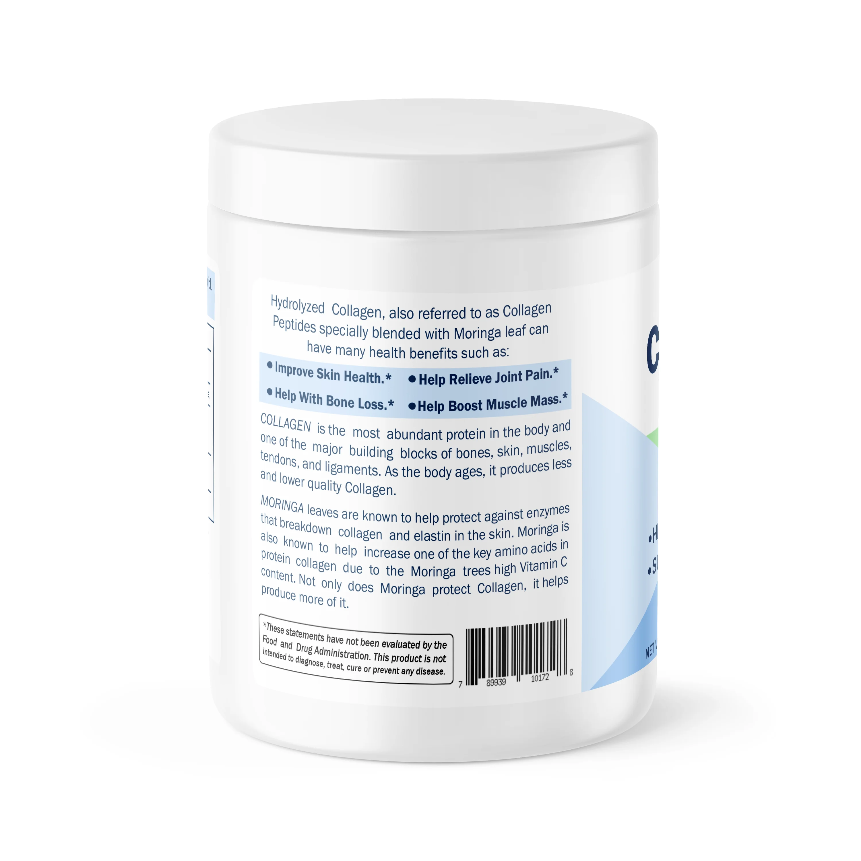 Коллагеновые пептиды Sunshine Naturals гидролизованные пищевые добавки обогащенные ароматом Моринги и яблока 12 унций