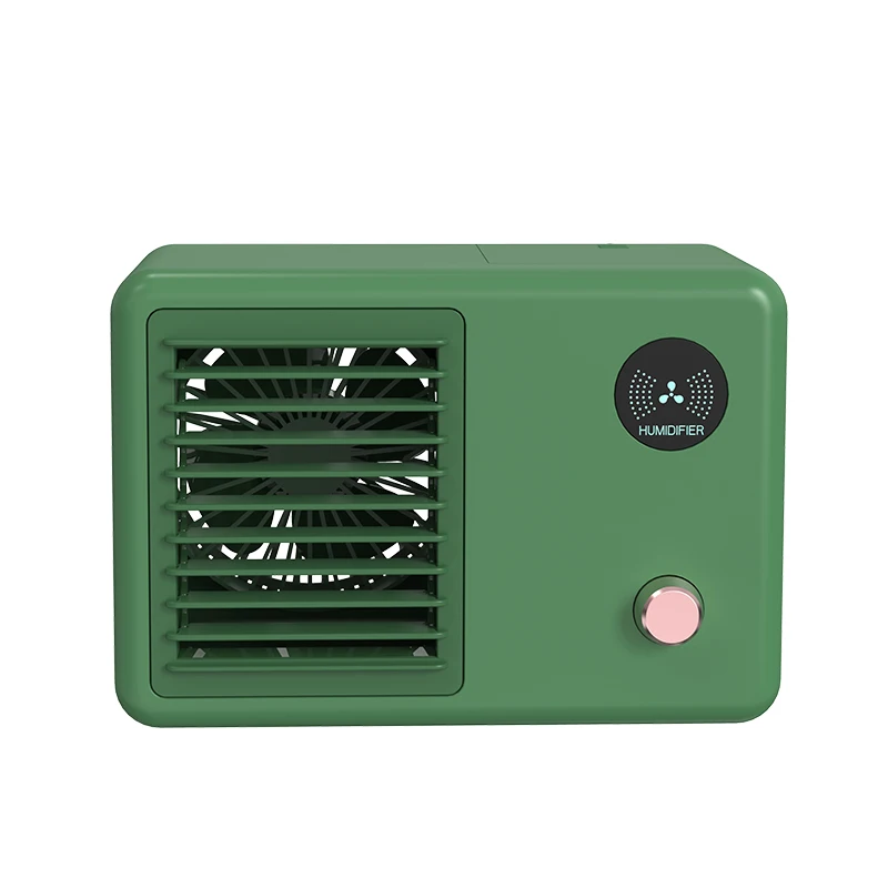 Easy retro pedestal mini small portable desk cold electric air water mist charging cooling portable stand table fans for office