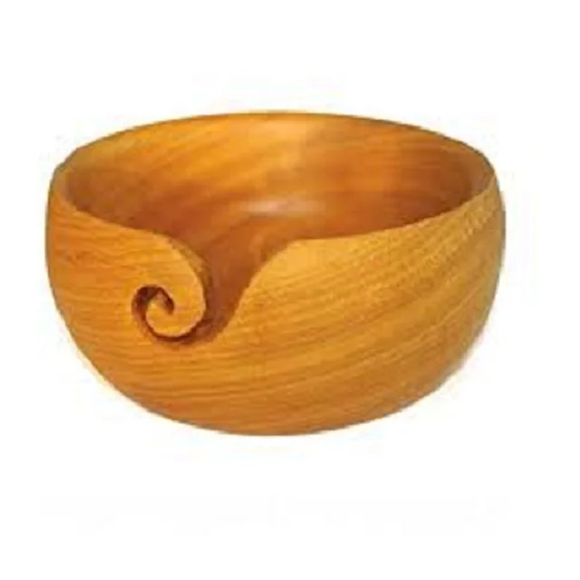 Wooden Knitting Bowl with Yarn Holder Home Sewing Needlework Crochet Kit Including Crochet Hook Knitting Needles Packaged Box