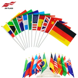 Wholesale custom Hand Flags custom logo Hand Decoration Cheap National Stick Flags