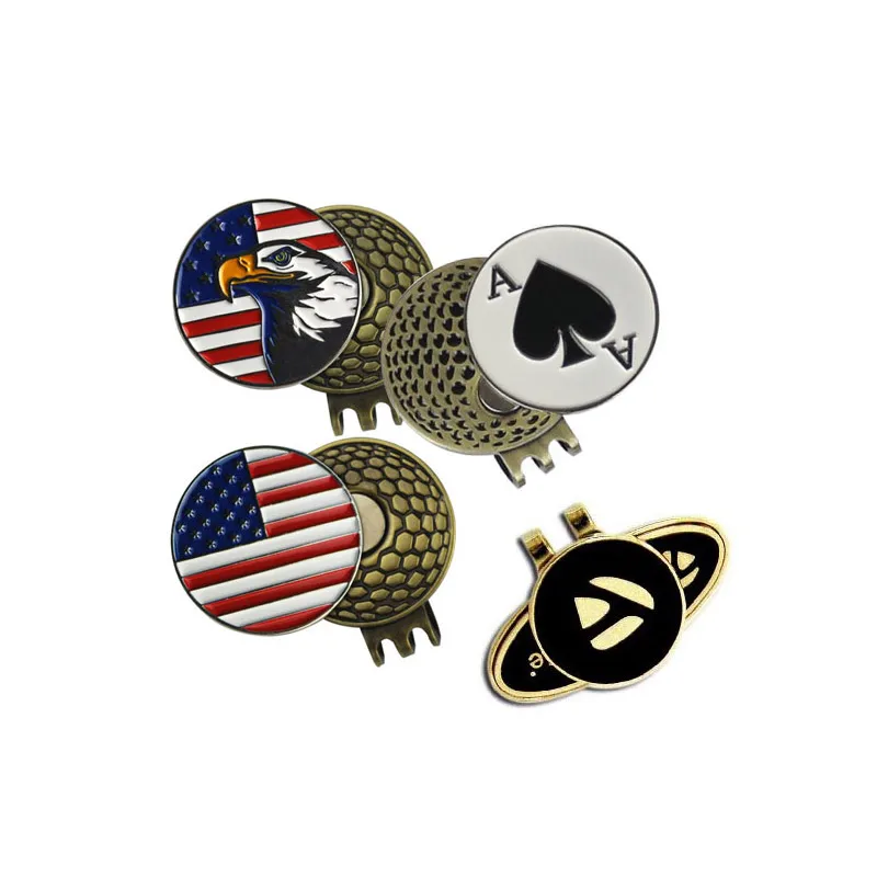 bespoke logo golf accessories magnetic golf metal stainless steel golf ball marker