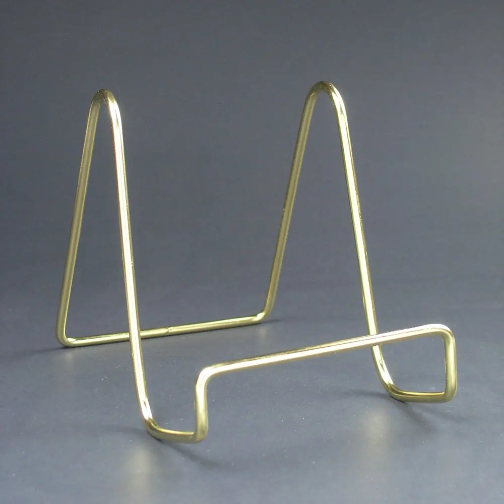 Dish holder bowl organizer/  wire easel display stand kitchen storage rack/ gold metal photo accessories holders