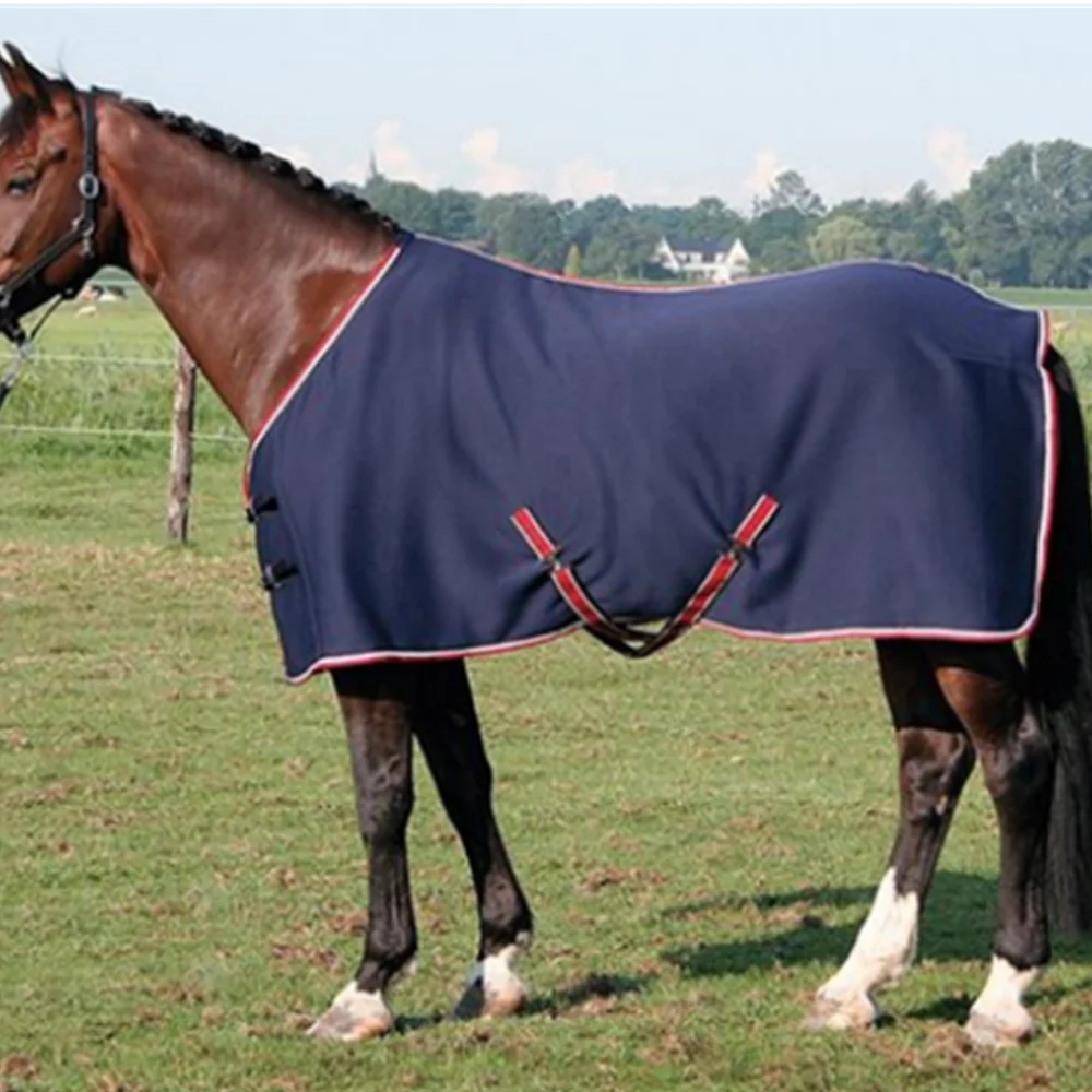 Wholesale High Quality Custom Navy Horse Polar fleece rug Breathable horse fleece show rug horse rugs blanket