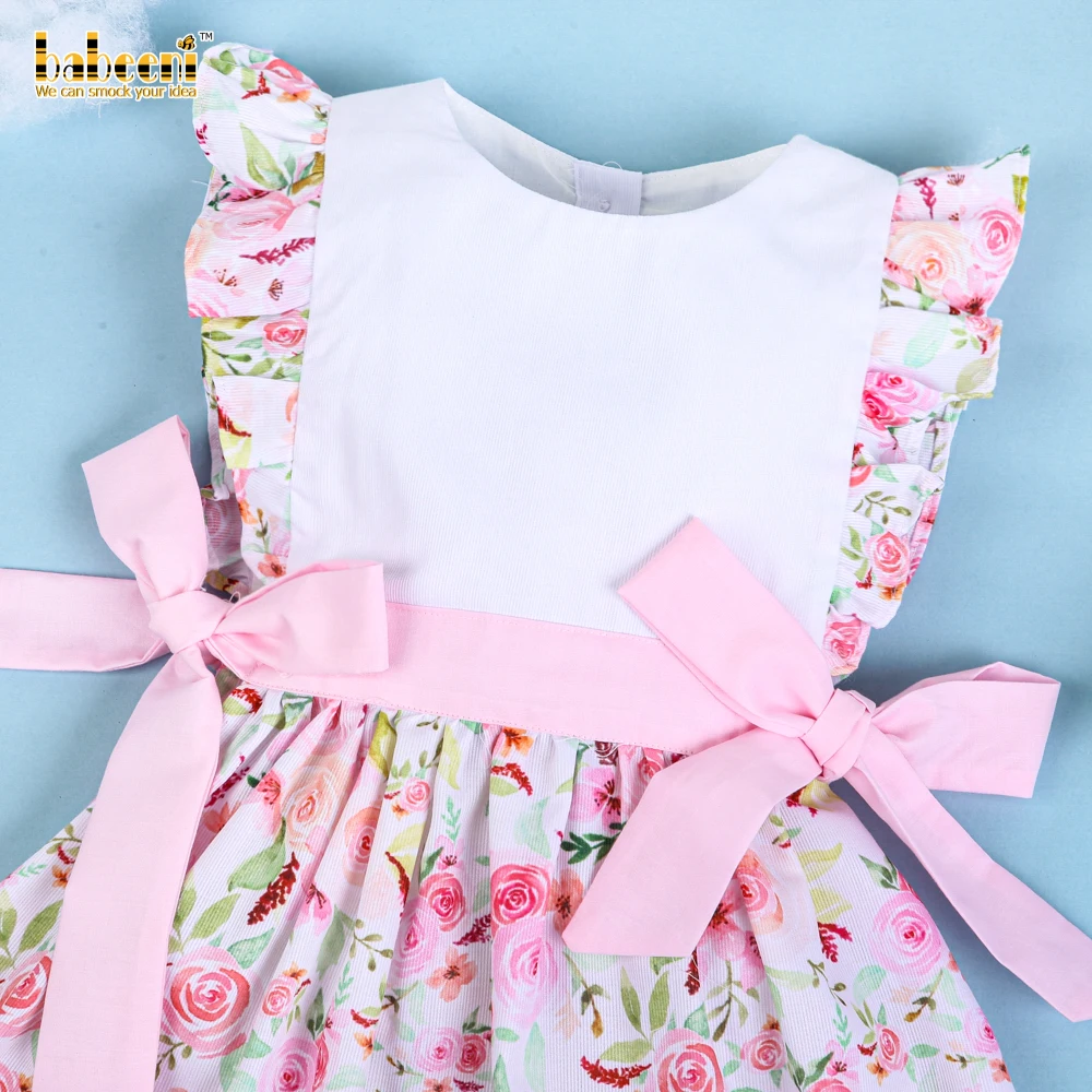 Красивое платье для маленьких девочек с принтом в виде цветка персикового на заказ оптовая продажа платьев ручной работы от производителя-BB2373