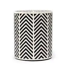 Табурет с инкрустацией в виде костей черно-белый цвет перламутровая Инкрустация круглый табурет прикроватный столик/концевой столик/мебель для гостиной