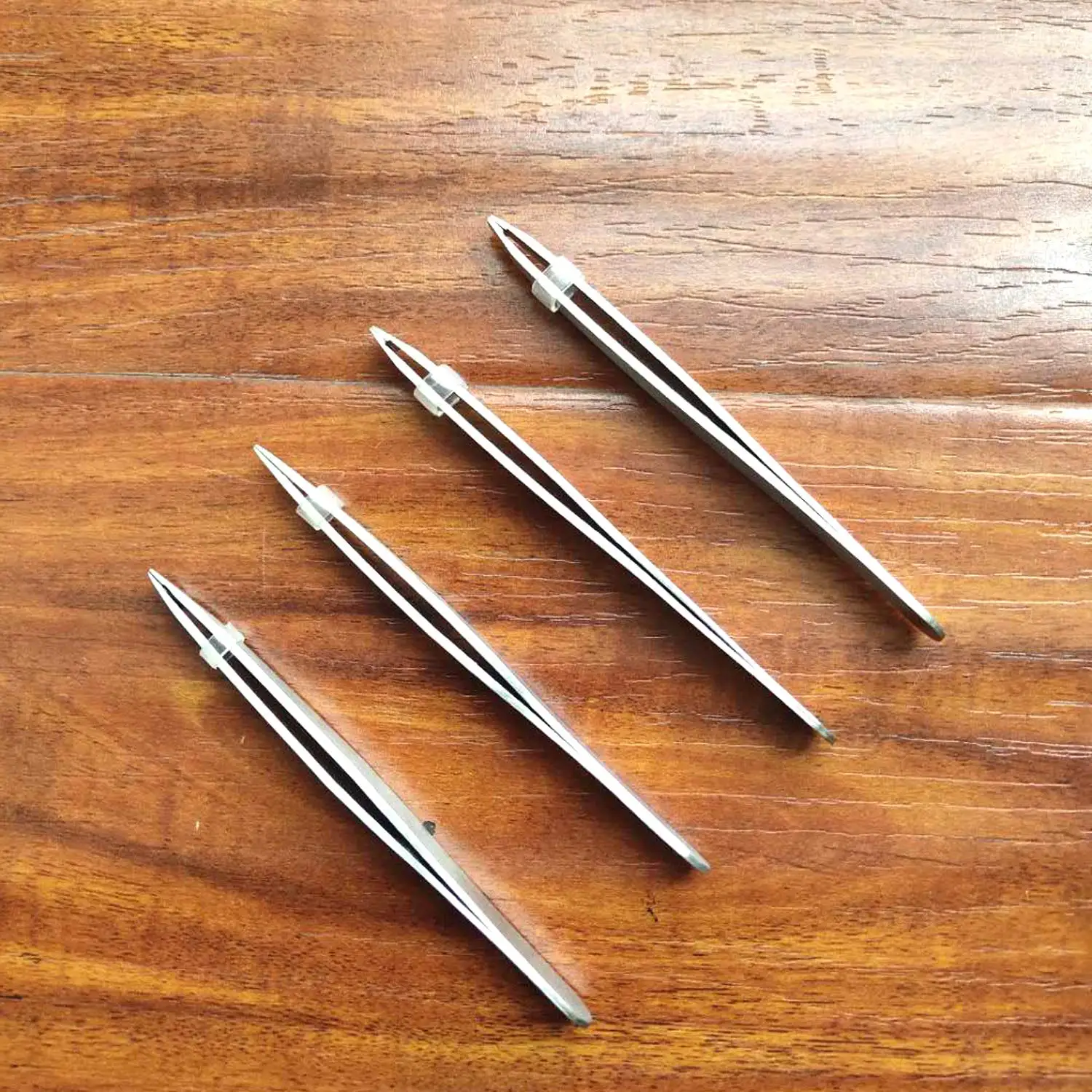 Tweezers Set 4 Piece Professional Stainless Steel Tweezers Best Precision Tweezers for Facial & Ingrown Hairs Splinter