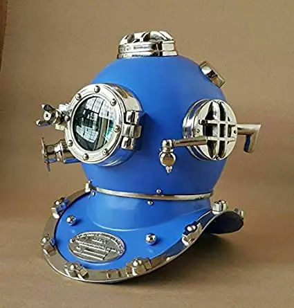 18 'Дайвинг водолазов шлем с деревянным основанием морской Mark V Подводное меди, латуни декор водолазный шлем с нетерпением Премиум