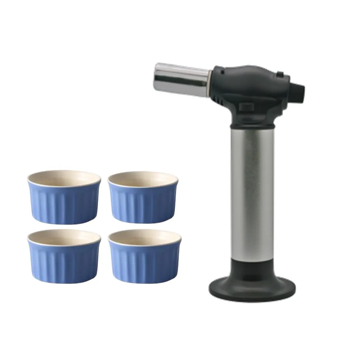 
Outdoor Cooking Blow Gas Torch With Ceramic Ramekin 