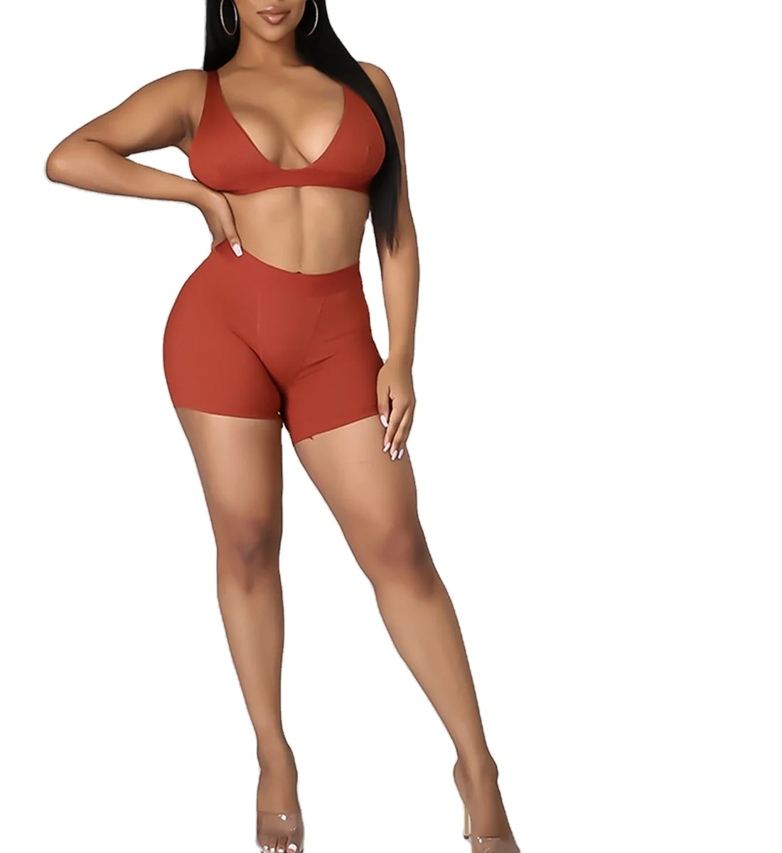 Cheap Price Summer Ladies Two Piece Sets Casual Outfit Women Clothing 2 Piece Women Braw And Shorts Sets