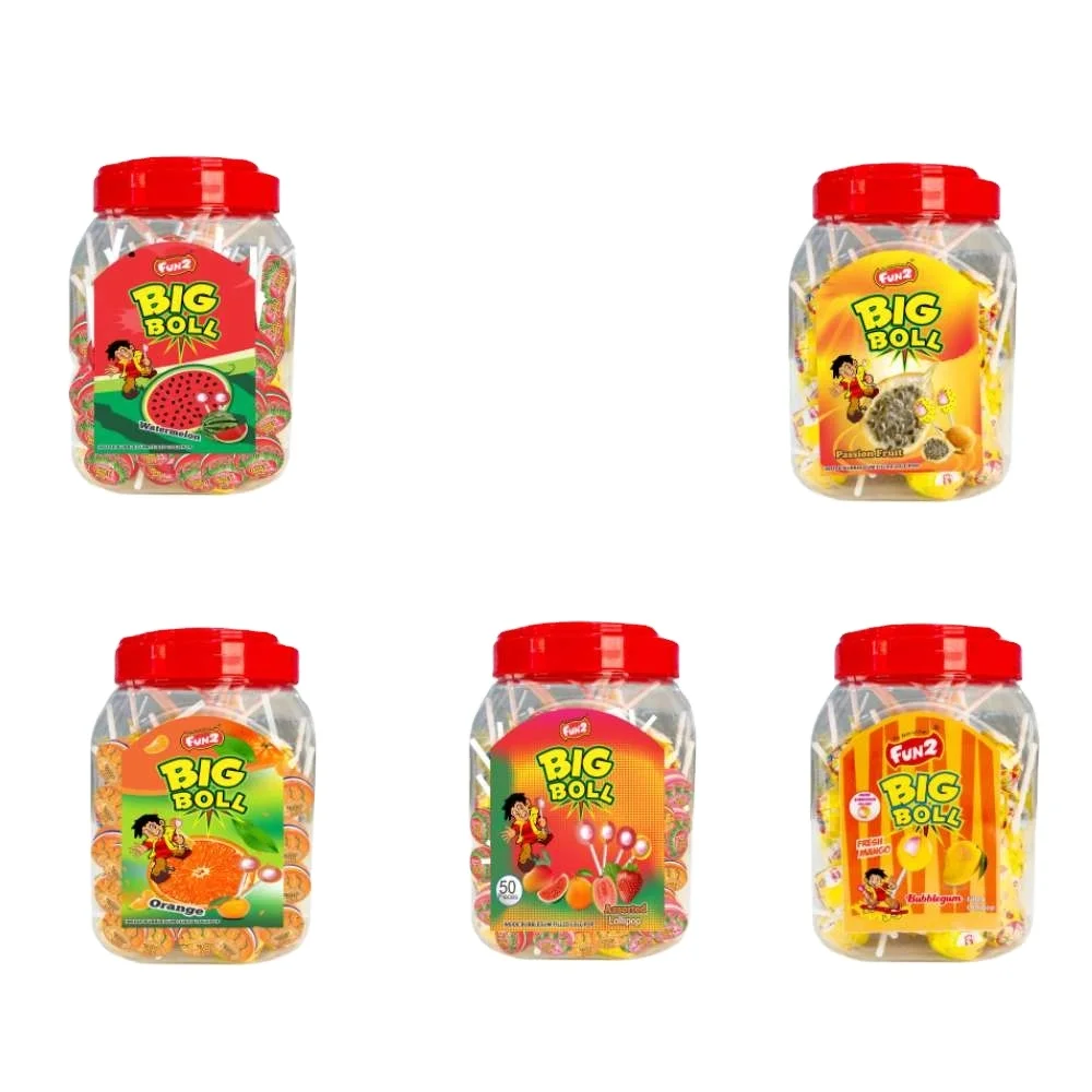 Sour Fruit Flavour Inside Bubblegum Lollipop  Candy Lollipops Sweet Multicolor Hard Candy Round Flat Lollipop Sour Fruit Flavour