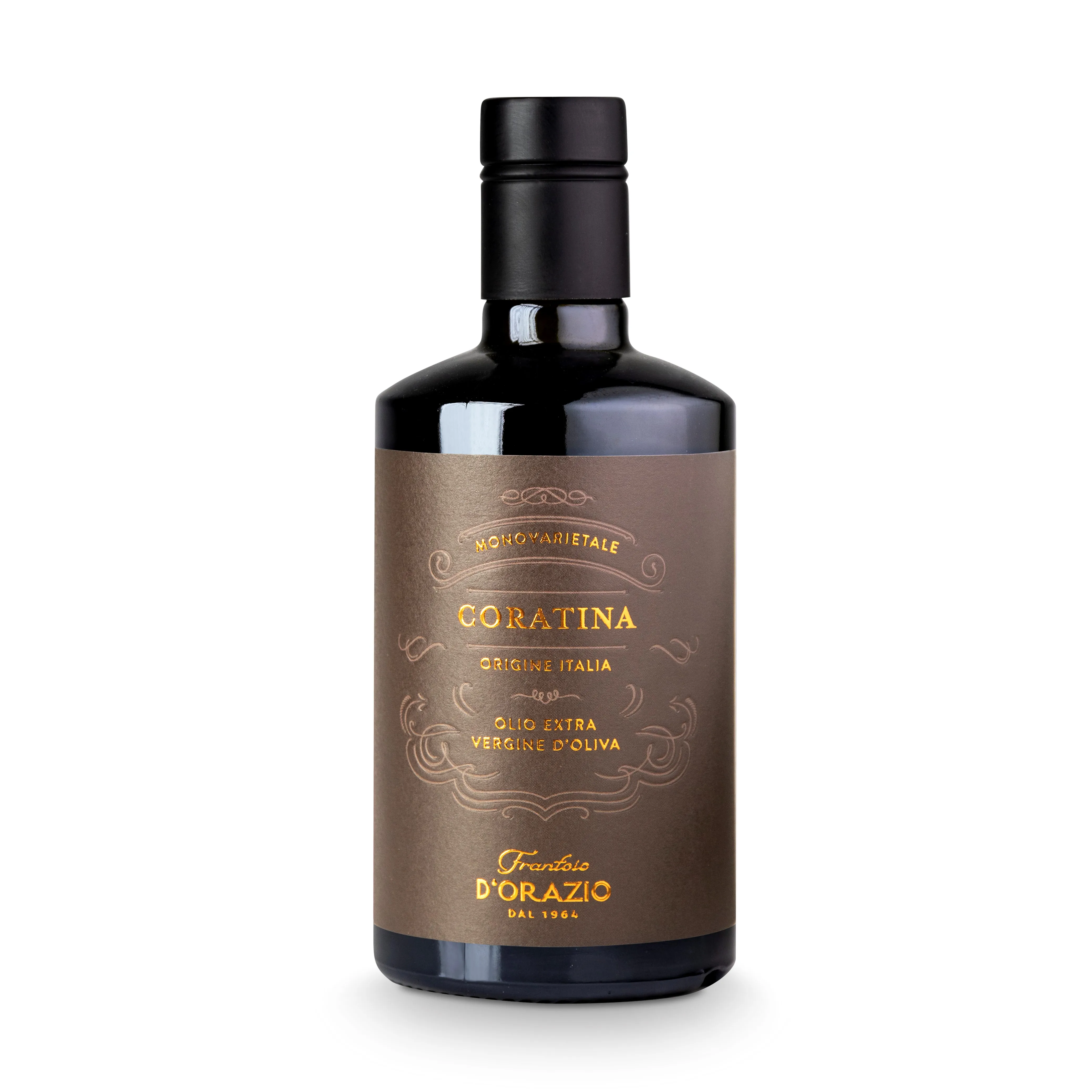 Italian premium extra virgin olive oil Monocultivar Collection CORATINA 500 ml glass bottle